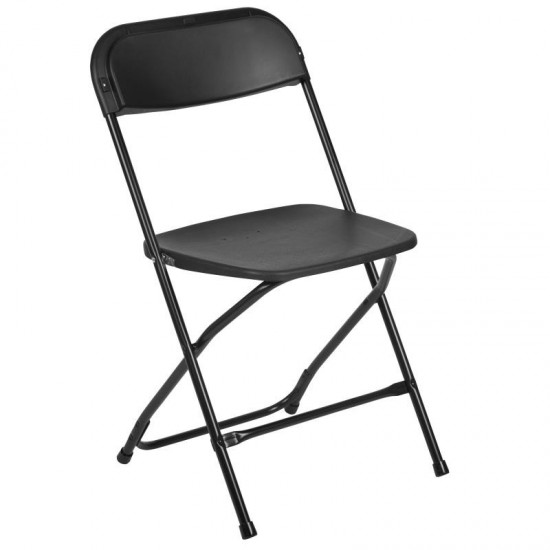 Flash Furniture HERCULES Black Plastic Folding Chair 2-LE-L-3-BK-GG