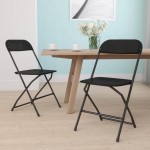 Flash Furniture HERCULES Black Plastic Folding Chair 2-LE-L-3-BK-GG