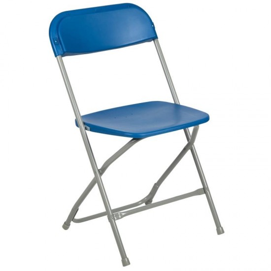 Flash Furniture HERCULES Blue Plastic Folding Chair 2-LE-L-3-BLUE-GG