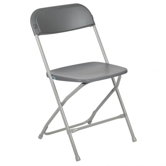 Flash Furniture HERCULES Grey Plastic Folding Chair 2-LE-L-3-GREY-GG