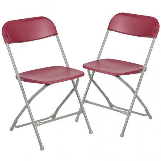 Flash Furniture HERCULES Red Plastic Folding Chair 2-LE-L-3-RED-GG