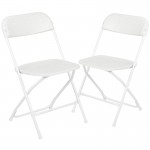 Flash Furniture HERCULES White Plastic Folding Chair 2-LE-L-3-WHITE-GG