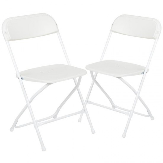 Flash Furniture HERCULES White Plastic Folding Chair 2-LE-L-3-WHITE-GG