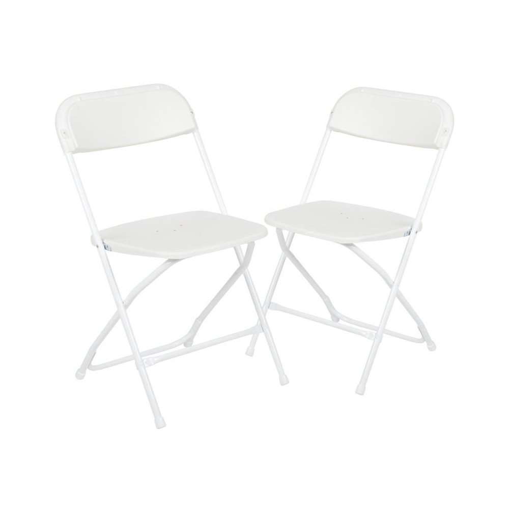 Flash Furniture HERCULES White Plastic Folding Chair 2-LE-L-3-WHITE-GG