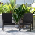 Flash Furniture Maxim 2PK Black Patio ArmChair 2-TW-3WBE073-BK-GG