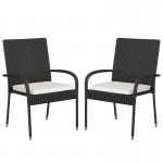 Flash Furniture Maxim 2PK Black Patio Chair 2-TW-3WBE073-CU01CR-BK-GG