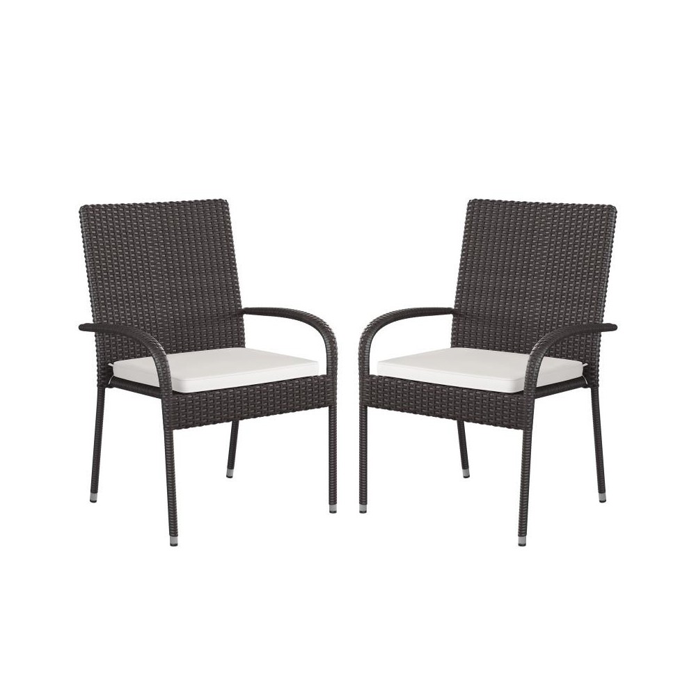 Flash Furniture Maxim 2PK Espresso Patio Chair 2-TW-3WBE073-CU01CR-ESP-GG