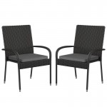 Flash Furniture Maxim 2PK Black Patio Chair 2-TW-3WBE073-CU01GY-BK-GG