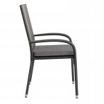 Flash Furniture Maxim 2PK Black Patio Chair 2-TW-3WBE073-CU01GY-BK-GG