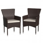 Flash Furniture Maxim 2PK Espresso Patio ArmChair 2-TW-3WBE074-BR-GG