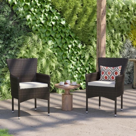 Flash Furniture Maxim 2PK Espresso Patio ArmChair 2-TW-3WBE074-BR-GG