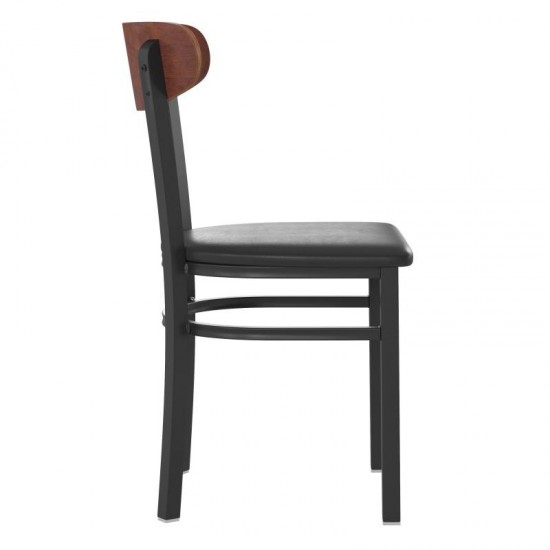 Flash Furniture Wright 2PK Black Vinyl/Wood Chair 2-XU-DG6V5BV-WAL-GG