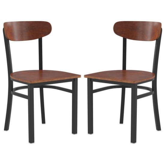 Flash Furniture Wright 2PK Walnut Dining Chair 2-XU-DG6V5B-WAL-GG