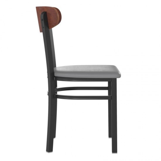 Flash Furniture Wright 2PK Gray Vinyl/Wood Chair 2-XU-DG6V5GYV-WAL-GG