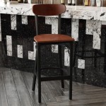 Flash Furniture Wright 2PK Walnut Metal & Wood Stool 2-XU-DG6V6B-WAL-GG