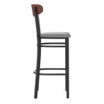 Flash Furniture Wright 2PK Gray Vinyl/Wood Barstool 2-XU-DG6V6GYV-WAL-GG