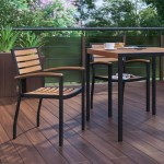 Flash Furniture Lark 2 Pack Faux Teak Patio Chair 2-XU-DG-HW6006-GG