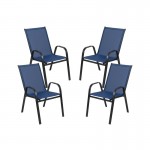 Flash Furniture Brazos 4PK Navy Patio Stack Chair 4-JJ-303C-NV-GG