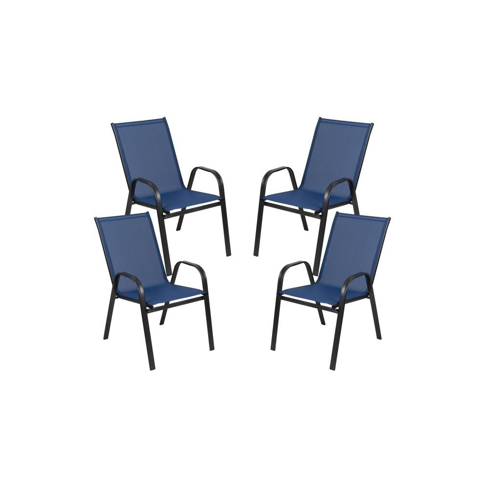 Flash Furniture Brazos 4PK Navy Patio Stack Chair 4-JJ-303C-NV-GG