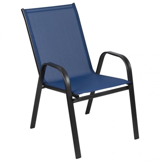 Flash Furniture Brazos 4PK Navy Patio Stack Chair 4-JJ-303C-NV-GG