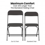Flash Furniture HERCULES 4 Pack Black Folding Chair 4-LE-L-3-W-BK-GG