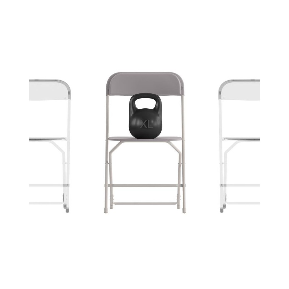 Flash Furniture HERCULES 4 Pack Gray Folding Chair 4-LE-L-3-W-GY-GG