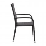 Flash Furniture Maxim 4PK Black Patio ArmChair 4-TW-3WBE073-BK-GG