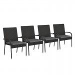 Flash Furniture Maxim 4PK Black Patio Chair 4-TW-3WBE073-CU01GY-BK-GG