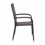 Flash Furniture Maxim 4PK Espresso Patio ArmChair 4-TW-3WBE073-ESP-GG