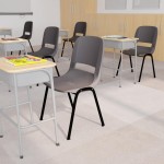 Flash Furniture HERCULES Series 5PK Gray/Black Stack Chair 5-RUT-16-PDR-GY-GG