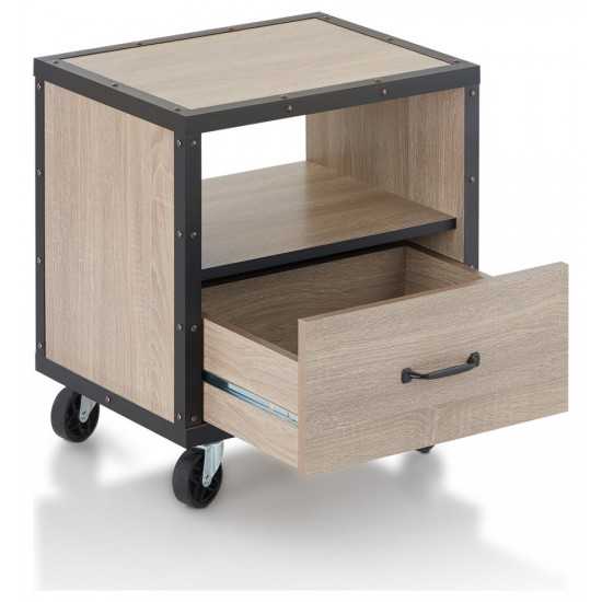ACME Bemis Night Table, Rustic Natural & Black