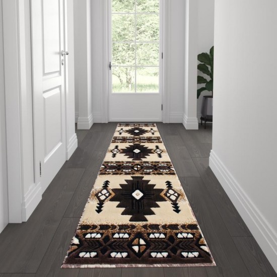 Flash Furniture Mohave Collection 2x7 Rustic Brown Area Rug ACD-RG202-27-BN-GG