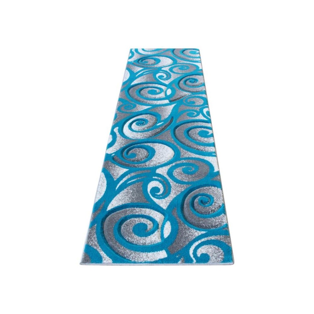 Flash Furniture Willow Collection Turquoise 2' x 7' Area Rug ACD-RG241-27-TQ-GG