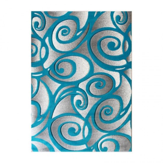 Flash Furniture Willow Collection Turquoise 5' x 7' Area Rug ACD-RG241-57-TQ-GG