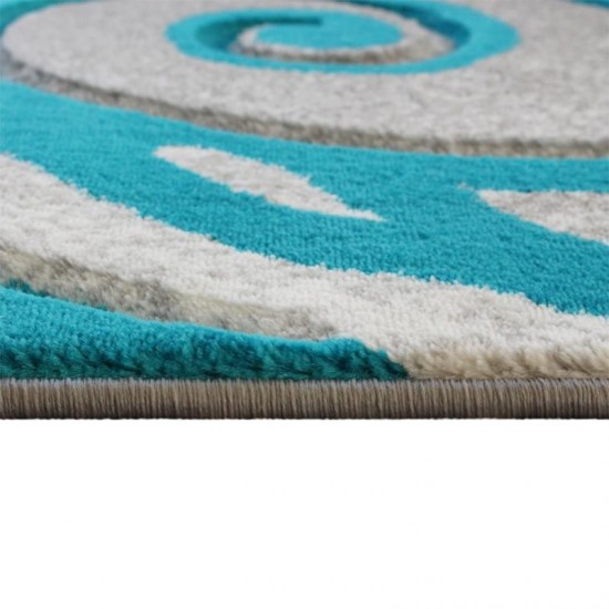 Flash Furniture Willow Collection Turquoise 5' x 7' Area Rug ACD-RG241-57-TQ-GG