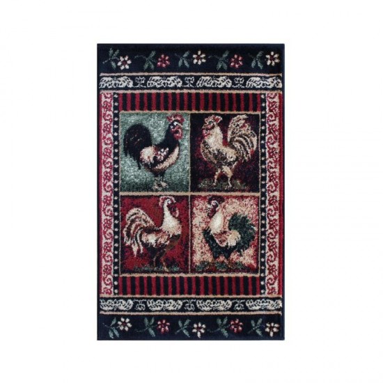 Flash Furniture Gallus Collection Black 2x3 Rooster Area Rug ACD-RG577-23-BK-GG