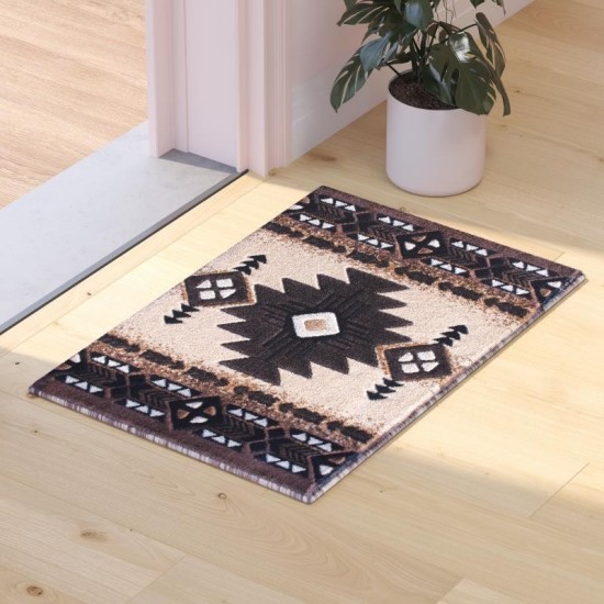 Flash Furniture Mohave Collection 2x3 Rustic Brown Area Rug ACD-RG611-23-BN-GG
