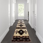 Flash Furniture Mohave Collection 2x10 Rustic Brown Area Rug ACD-RG784-210-BN-GG