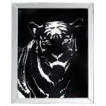 ACME Nevina Wall Art, Mirrored & Crystal Tiger