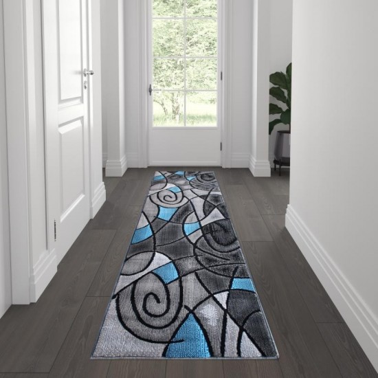 Flash Furniture Jubilee Collection Blue 2' x 7' Accent Rug ACD-RGTRZ860-27-BL-GG