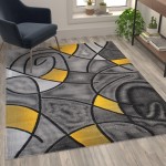 Flash Furniture Jubilee Collection Yellow 5x7 Abstract Rug ACD-RGTRZ860-57-YL-GG