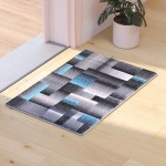 Flash Furniture Elio Collection 2x3 Blue Block Area Rug ACD-RGTRZ861-23-BL-GG
