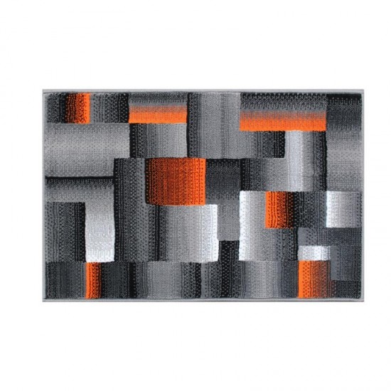 Flash Furniture Elio Collection 2x3 Orange Block Area Rug ACD-RGTRZ861-23-OR-GG