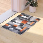 Flash Furniture Elio Collection 2x3 Orange Block Area Rug ACD-RGTRZ861-23-OR-GG