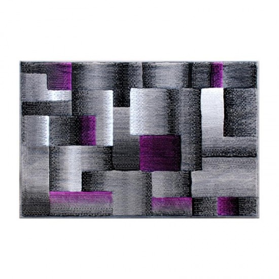 Flash Furniture Elio Collection 2x3 Purple Block Area Rug ACD-RGTRZ861-23-PU-GG