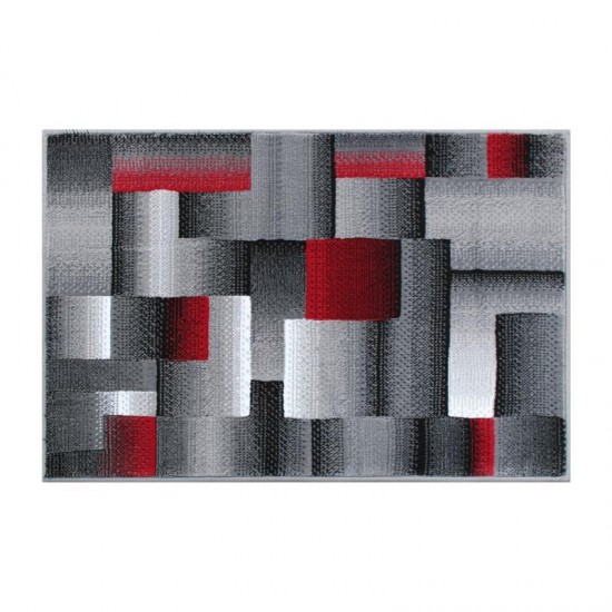 Flash Furniture Elio Collection 2x3 Red Block Area Rug ACD-RGTRZ861-23-RD-GG