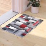 Flash Furniture Elio Collection 2x3 Red Block Area Rug ACD-RGTRZ861-23-RD-GG