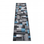 Flash Furniture Elio Collection 2x7 Blue Block Area Rug ACD-RGTRZ861-27-BL-GG