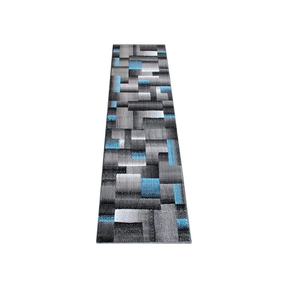 Flash Furniture Elio Collection 2x7 Blue Block Area Rug ACD-RGTRZ861-27-BL-GG