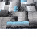 Flash Furniture Elio Collection 2x7 Blue Block Area Rug ACD-RGTRZ861-27-BL-GG